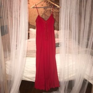 “Not your baby”, red Free People Jumpsuit